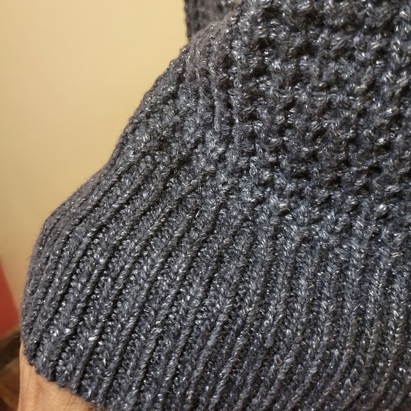 Loft Wool/Metallic Knit Mock Turtleneck Sweater Women's XS - Picture 5 of 7